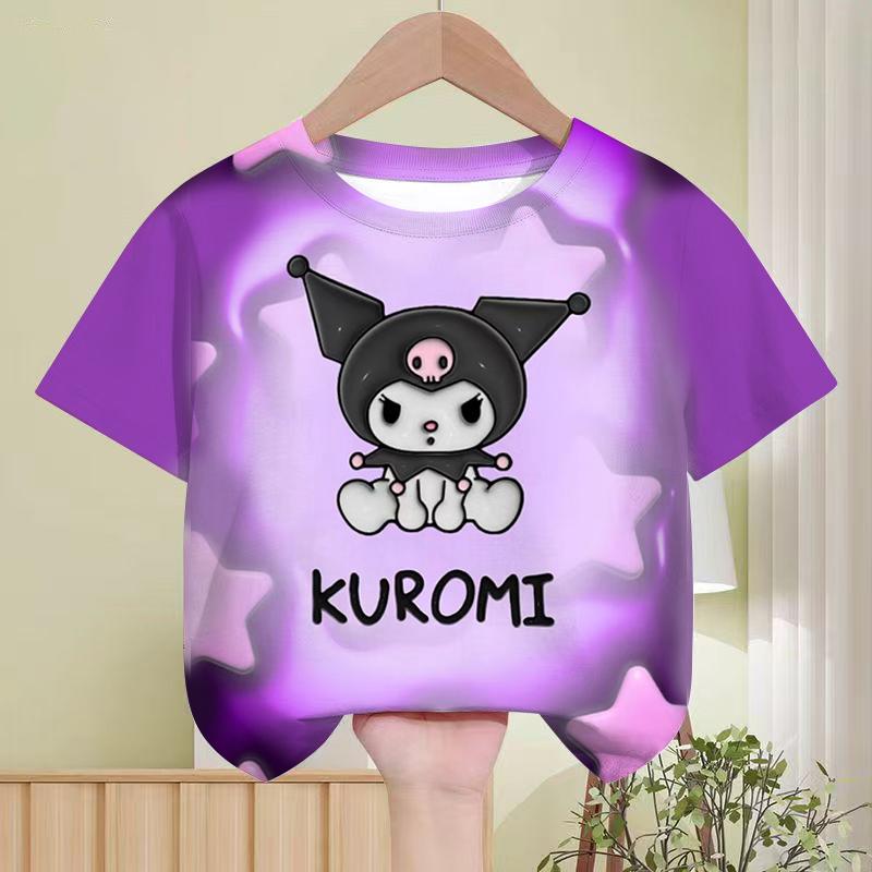 Sanrio Kulomi Children's T-shirt My melody cartoon cute print versatile summer breathable short sleeve top wholesale