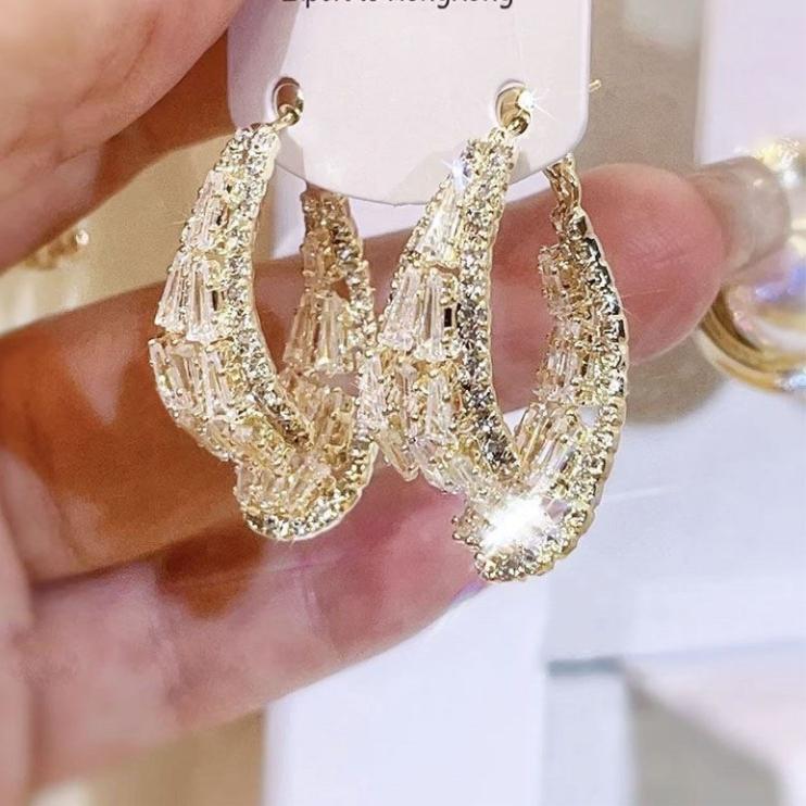 Роскошные серьги с цирконом в форме капли воды спереди и сзади, женские высококачественные изысканные серьги с диким темпераментом, персонализированные серьги