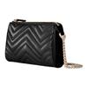 Gucci GG Marmont Logo Double G Zipper Leather Shoulder Bag Small Women shoulder bag Black 847589-DTDFT-1000