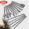 15pcs 1/8" Shank Router Bit Set Engraving Milling Cutter Twist Drill Bits DIY Woodworking Carving Drilling Rotary Tools