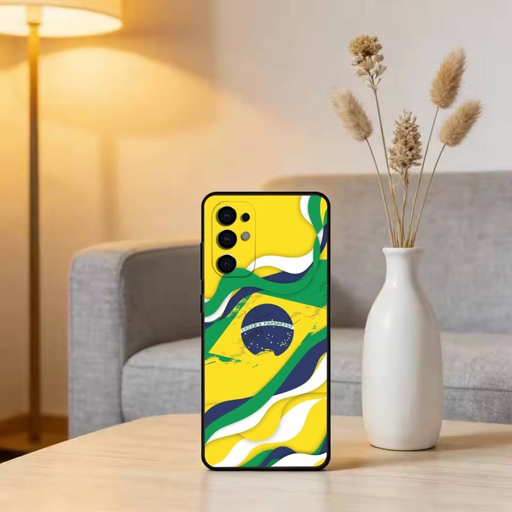 B-Brazil B-Brazilian Flag Phone Case For Samsung S25,S24,S21,S22,S23,S30,Ultra,S20,Plus,Fe,Soft Silicone Black Cover