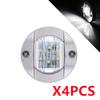 4PCS Marine Boat LED Deck Courtesy Lights Round 6LED Stern Transom Lights 12V Waterproof Boat Navigation Light Anchor Stern 7
