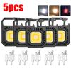 1/3/5PCS LED Flashlight Work Light Portable COB Pocket Flashlight Keychains USB Rechargeable Outdoor Camping Lamp with Corkscrew