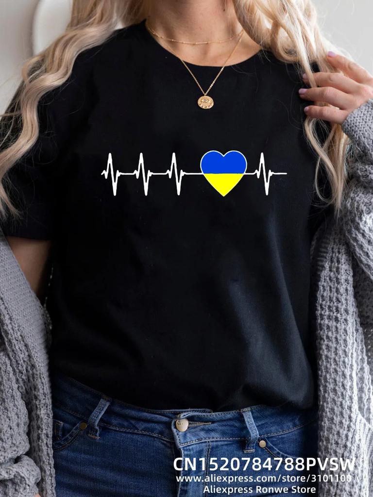 Сердцебиение, синяя, желтая женская футболка с принтом, футболки с короткими рукавами для девочек Y2K, топы, женские свитшоты 90-х годов, FeUnisex, одежда в стиле Харадзюку