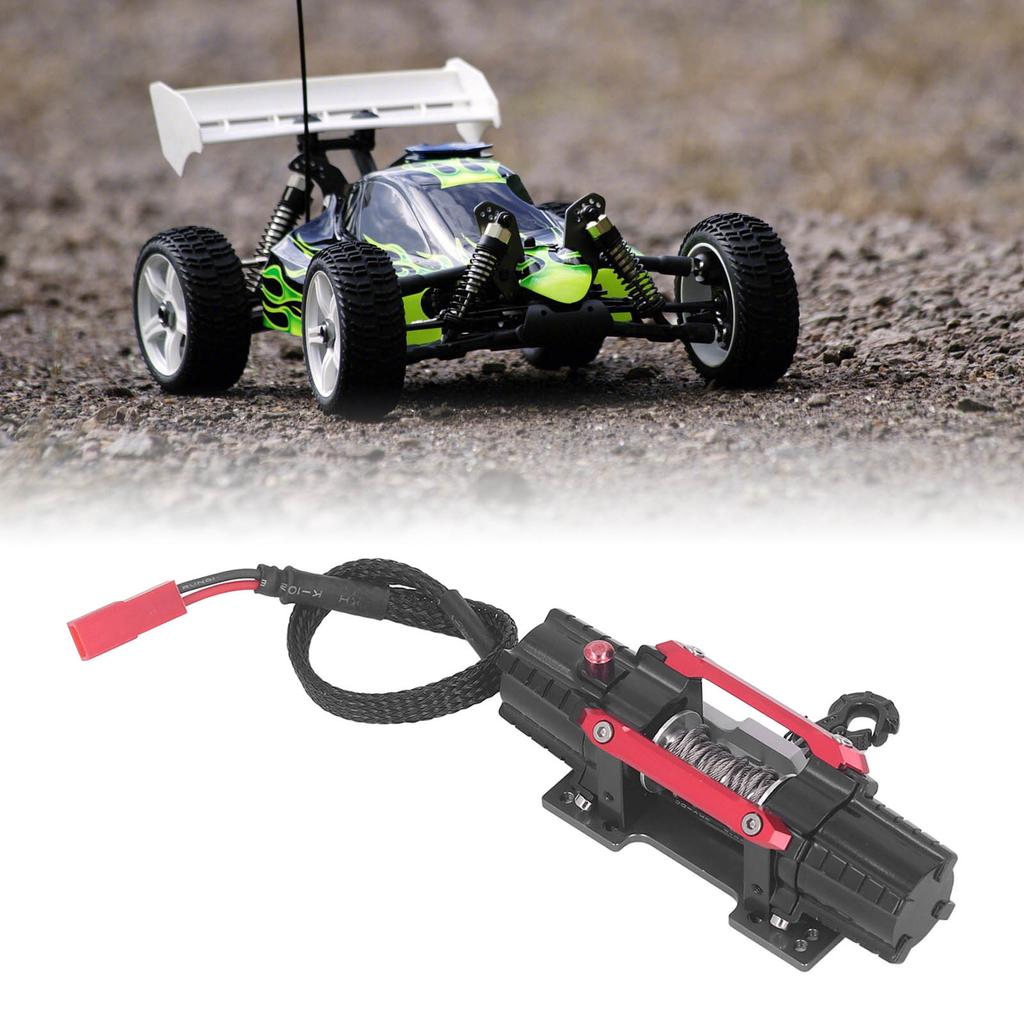 RC Winch Aluminum Alloy Electric Dual Motor Simulated Winch for SCX10 90046 D90 1Celsius10 RC Car 6 to 8V