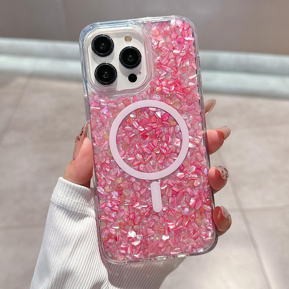 For iPhone 15 Pro Case Compatible with MagSafe Epoxy PC+TPU Shockproof Phone Cover