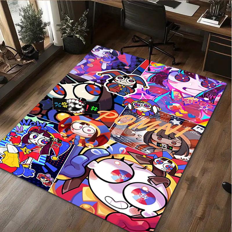 Cartoon Character Pomni Carpet Office Decorative Carpet For Living Room Bedroom Door Mat Floor Rug Computer Chair Area Rug perfect holiday gift