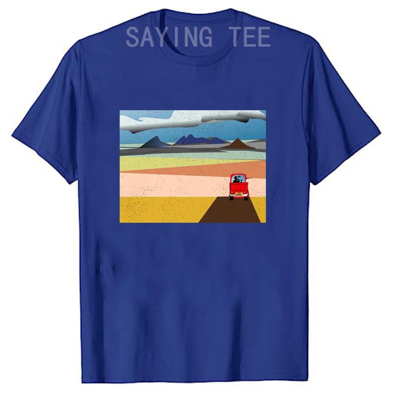 Desert DriveFunny Music Situation Art TShirt Desert Driving Y2k Design Graphic Outfit Short Sleeve Tees Fashion Novelty Gift
