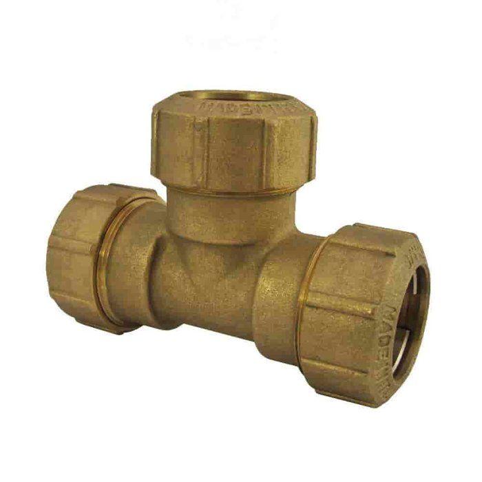 Raccord T PE - BONI-SHOP® - 20 mm - Laiton MS58 - Eau potable & Gaz - 16 bar