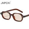 Fashion Small Oval Men Sunglasses Retro Rivets Shades UV400 Women Jelly Tea Color Gradient Sun Glasses