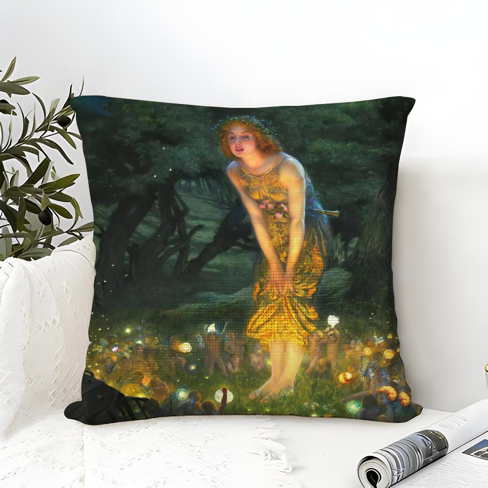 A Midsummer Nights Dream Pillow Case Cotton Linen Fabric Square Zipper Pillowcase Home Decorative Living Room