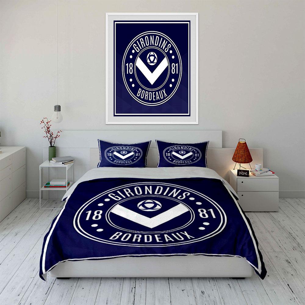 Girondins Bordeaux Logo Design Bedding Duvet Cover Set Duvet Cover Pillowcases (1*Duvet Cover 2*Pillowcases, without duvet insert)