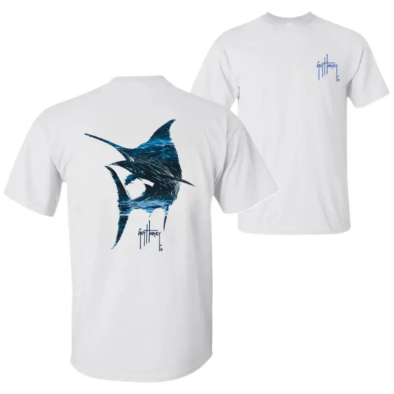 Scribble Marlin Fishing T-Shirt, Artistic Offshore Marlin Graphic Tee