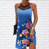 Summer Fashion Sexy Sleeveless Dress Soft Casual 3D Flowers In Bloom Print Dress Sleeveless Sling Dress Summer Suspender Dress