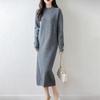 Women Sweater Dress 100% Wool TIDENOVEL O-neck Knit Long Pullover Winter Jumpers Wool Long Dress Female