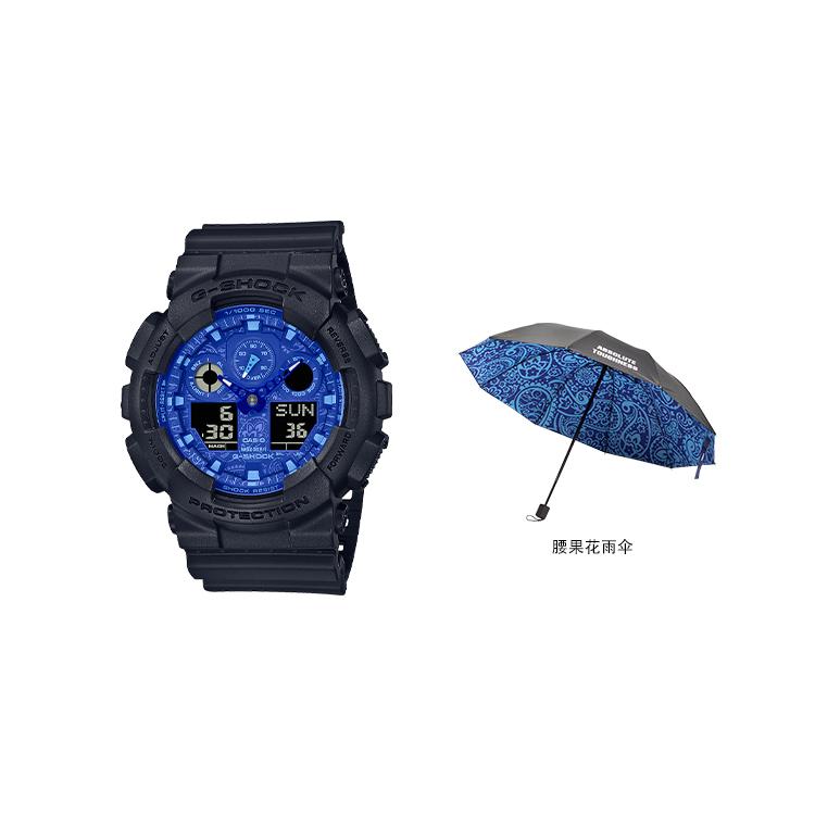 Casio Мужские часы серии с двойным дисплеем (жидкокристаллический/аналоговый) GA-100BP-1APR