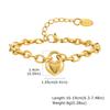 Stunning Heart Pendant Bracelet for Women,18K Gold Plated Stainless Steel, Elegant Metal Handmade Chunky Jewelry