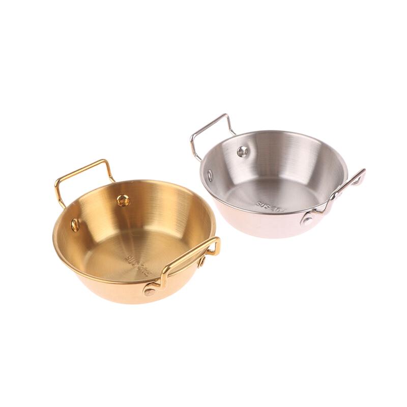 1 шт., кухонная чаша в корейском стиле, прочная миска для рисового вина из нержавеющей стали, бытовые тарелки для закусок с двойными ушками для кухни