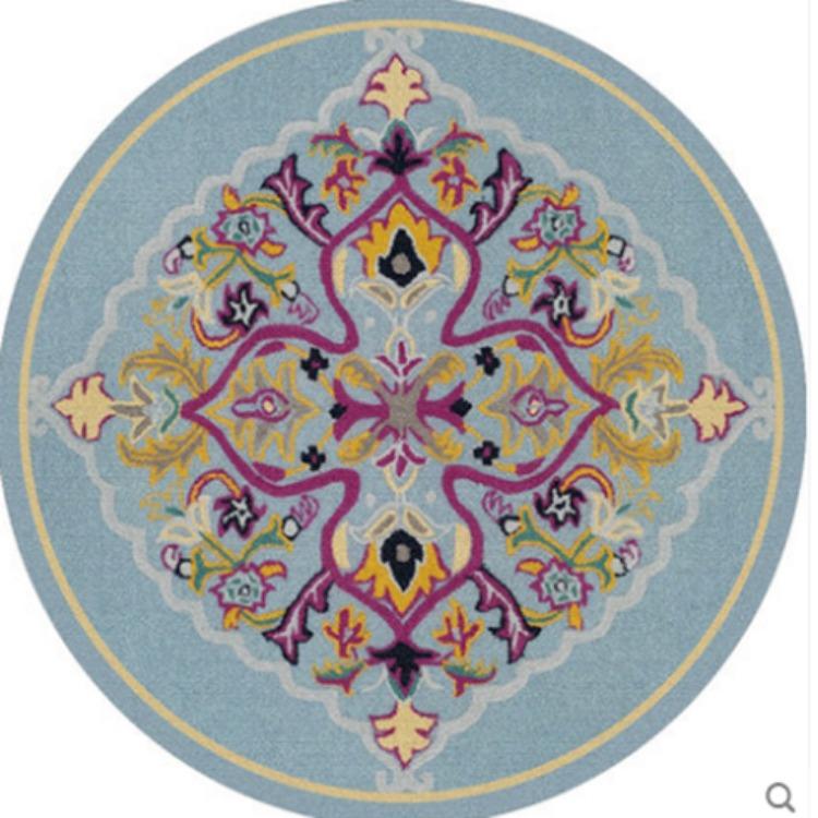 Американский богемный круглый ковер гостиная диван журнальный столик кабинет спальня прикроватный коврик подвесная корзина кресло-качалка коврик