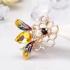 Bee Brooch Rhinestone Decor Bee Honeycomb Shape Colorful Hollow Out Anti-rust Colorfast Collar Sweater Bag Hat Decoration Jewelry