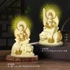 YUYAKESHI Bodhisattva Figurine, Samantabhadra and Manjusri, Decorative Statue, Feng Shui Charm, Principal Deity, Good Luck Prayer, Coconut Fruit,