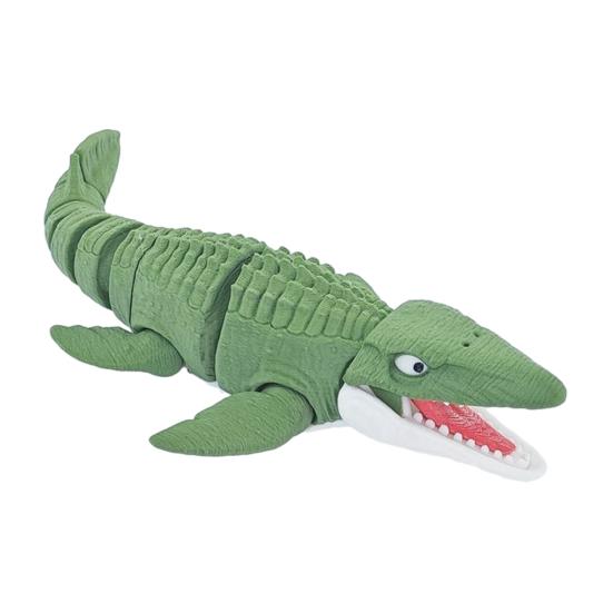 3D Printed Mosasaur Figurine Movable Joints Dinosaur Figure Articulated Prehistoric Animal Model Toy Home Office Bookshelf Decoration Ornament