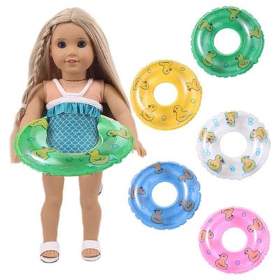 ПВХ Мини Кольца Игрушка для Плавания Куклы Аксессуары Утка Плавающий Надувной Круг Модель Спасательного Жилета Детские Игрушки для Девочек