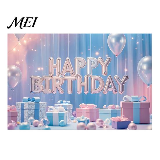 Birthday Celebration Banner Happy Backdrop, Party Photo Background Cloth for Celebration, Double-sided Printed Bunting Flag Decor Kids Women, Supplies