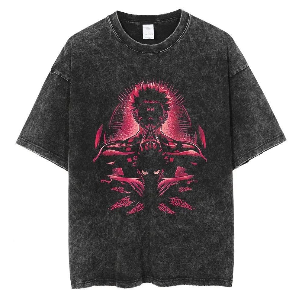 Jujutsu Kaisen Годжо Сатору Летняя Хлопковая Стиранная Большая Мужская Футболка Годжо Сатору Годжо Сатору Годжо Сатору Годжо Годжо