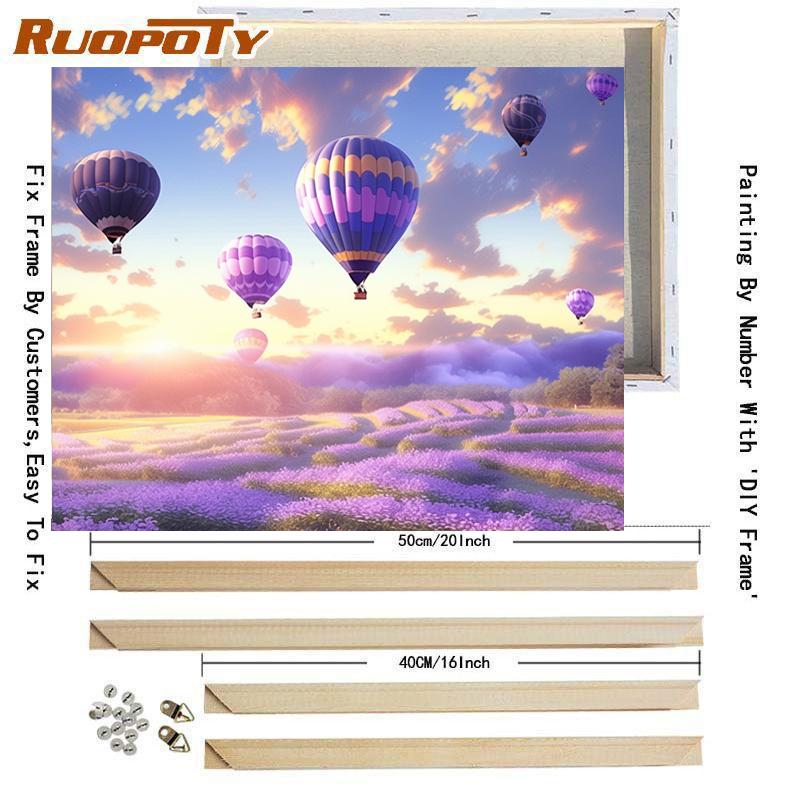 Рамка «сделай сам», картина по номерам для взрослых, наборы, воздушный шар, пейзажный маркер по номерам, стартовый набор, подарок «сделай сам», искусство для домашнего декора 40x50 см