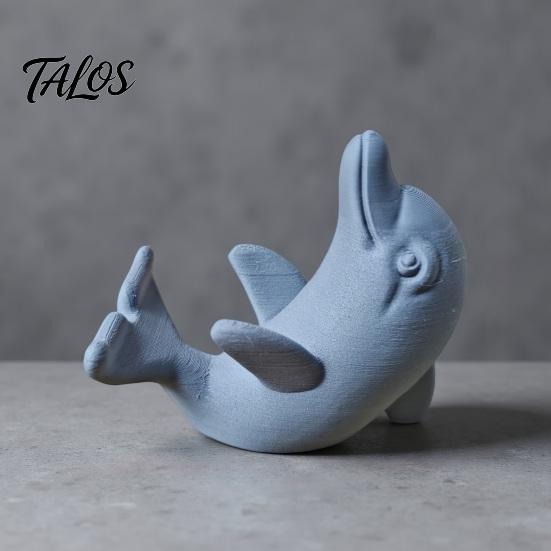 Talos 3D-печатная милая дельфин-подставка для телефона, универсальный настольный держатель для мобильного телефона, двухрежимный вертикальный и горизонтальный дисплей, матовый компактный настольный