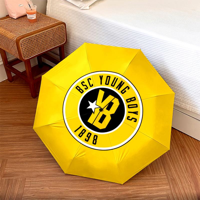 Узор BSC Young Boys, автоматический складной зонт, портативная и складная конструкция, 8 спиц, рождественский или праздничный подарок.