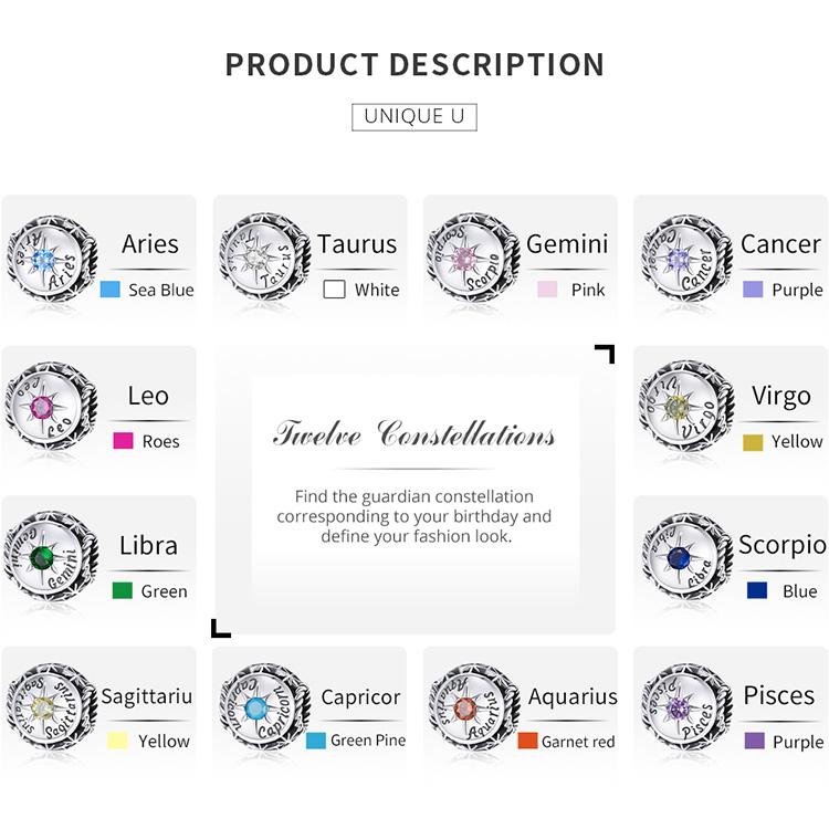 Набор бусин со знаками Зодиака для творчества