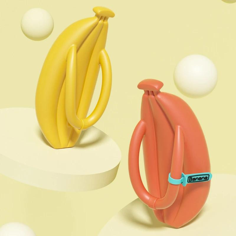 Вьетнамки-бананы, пара летних поступлений, пляжные тапочки, женские повседневные удобные шлепанцы на толстой подошве, забавные шлепанцы для ванной, 2024