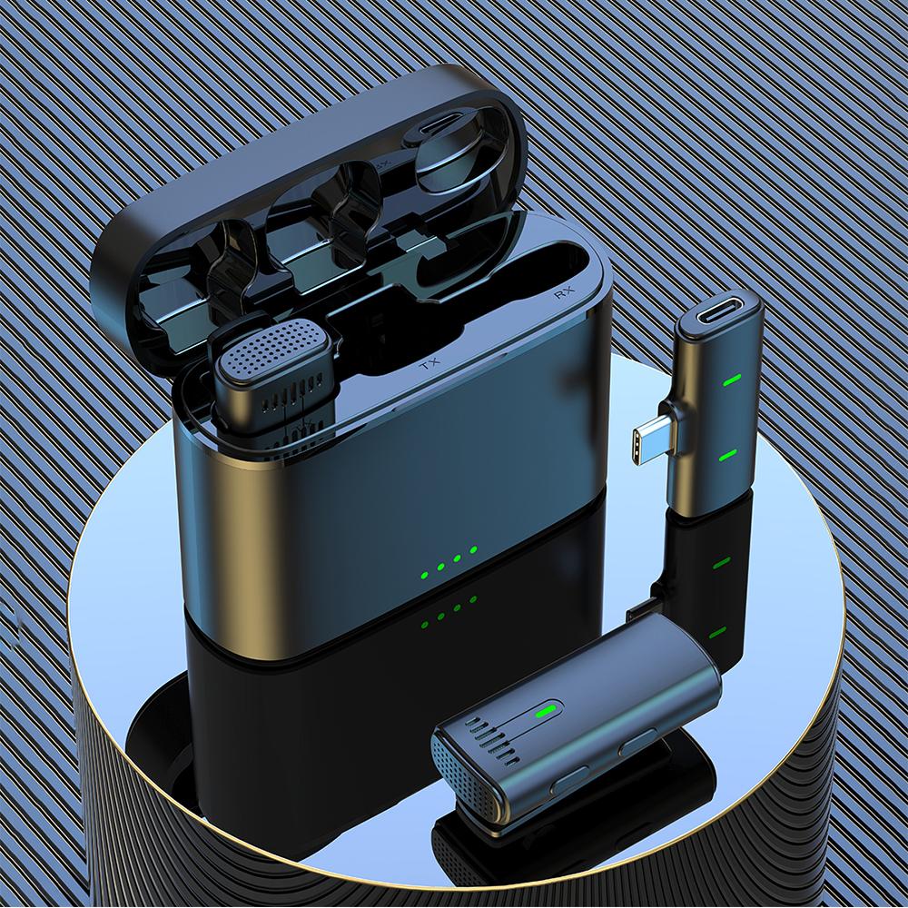 Профессиональный беспроводной петличный микрофон для Android/iPhone с зарядным кейсом