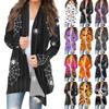 Женская модная повседневная куртка-кардиган средней длины с длинным рукавом и принтом на Хэллоуин