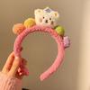 Colorful Lamb Headband Anti-Slip Soft Plush Face Washing Hair Pin Cartoon Bear Decor Makeup Hair Hoop