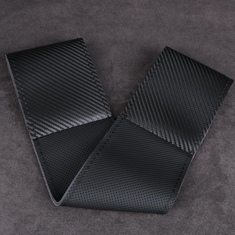 Universal Carbon Fiber Microfiber Leather Car Steering Wheel Cover 38CM DIY Soft Breathable Perfect Fit for Most Cars SUVs
