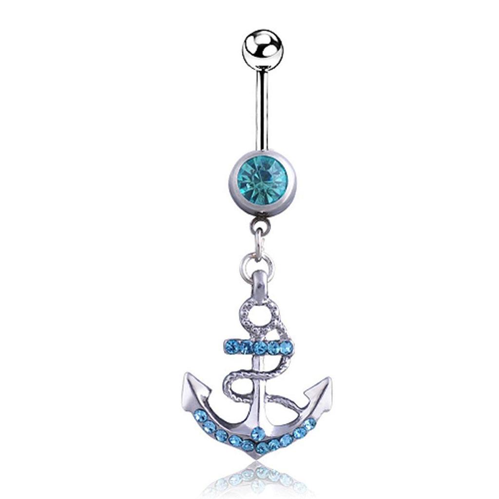 Ocean-Inspired Navel Rings: Dolphin, Shark & Anchor Belly Button Piercings