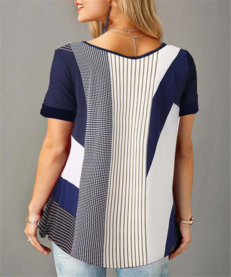 Летние женские свободные повседневные топы женские полосатые сетчатые принтованные О-образные вырезы короткие рукава Большие размеры Мамочки шифоновые футболки