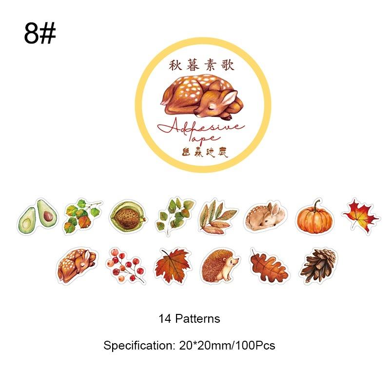 100 шт. наклейки для скрапбукинга, декоративные бумажные наклейки васи, дневник, сделай сам, наклейка для этикеток, журнальный альбом, канцелярские принадлежности