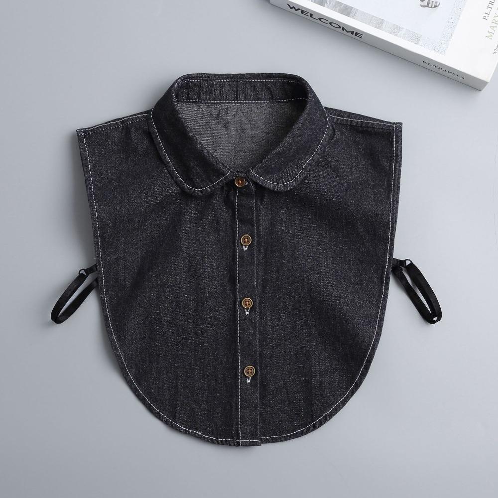 Detachable Denim Fake Collar Sharp Collar False Blouse Collar Adjustable Neckline Decorative Shirt