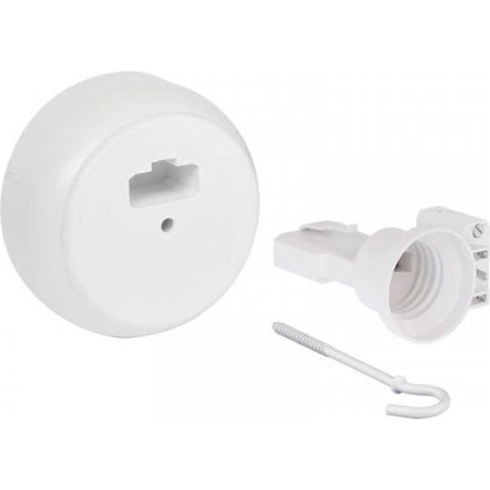 Eur'ohm - boîte centre dcl saillie + piton + douille e27 (53098)