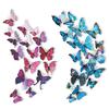 12Pcs 3D PVC Butterflies DIY Butterfly Art Decal Home Decor Wall Mural Stickers