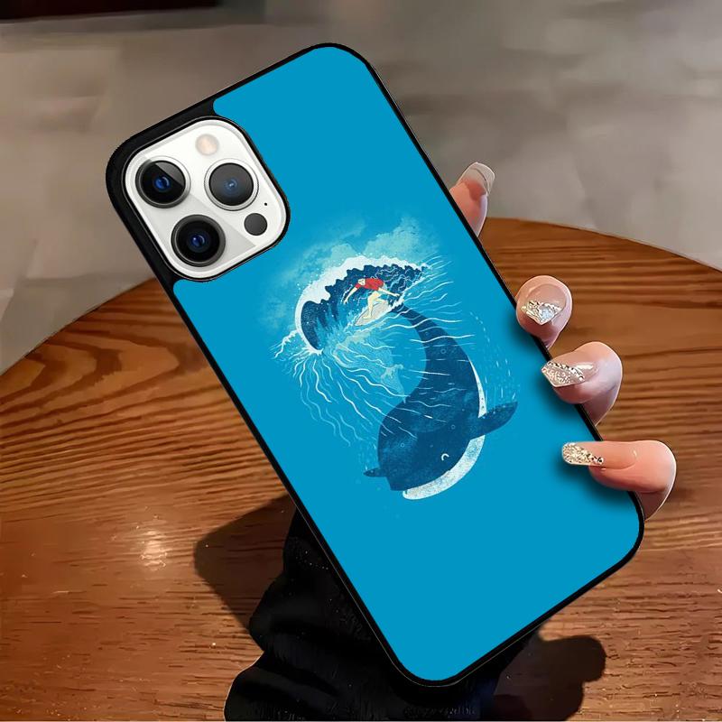 Beautiful Blue Whale Painting Phone Case For iPhone 17 Air 16 15 14 13 12 11 Pro Max Max Plus Bumper Case Cover