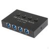 USB 3.0 Селекторы общего доступа Переключатель KVM 4-портовый ХАБ Для ПК Принтера Черный