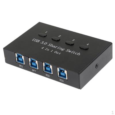 USB 3.0 Селекторы общего доступа Переключатель KVM 4-портовый ХАБ Для ПК Принтера Черный