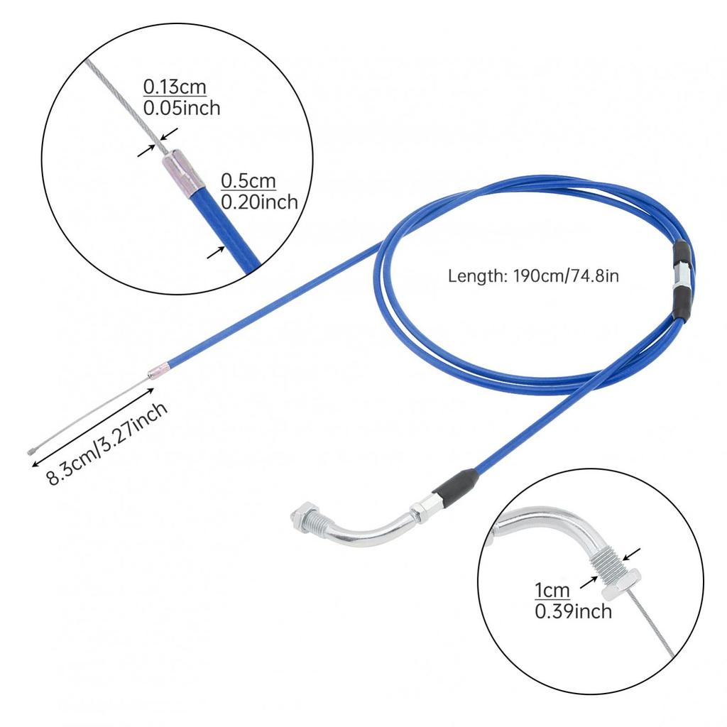 190cm Universal Durabled Motorcycle Throttle Cable Replacement Upgrade for Carburetor Bucket Adjustable Stainless Steel Line