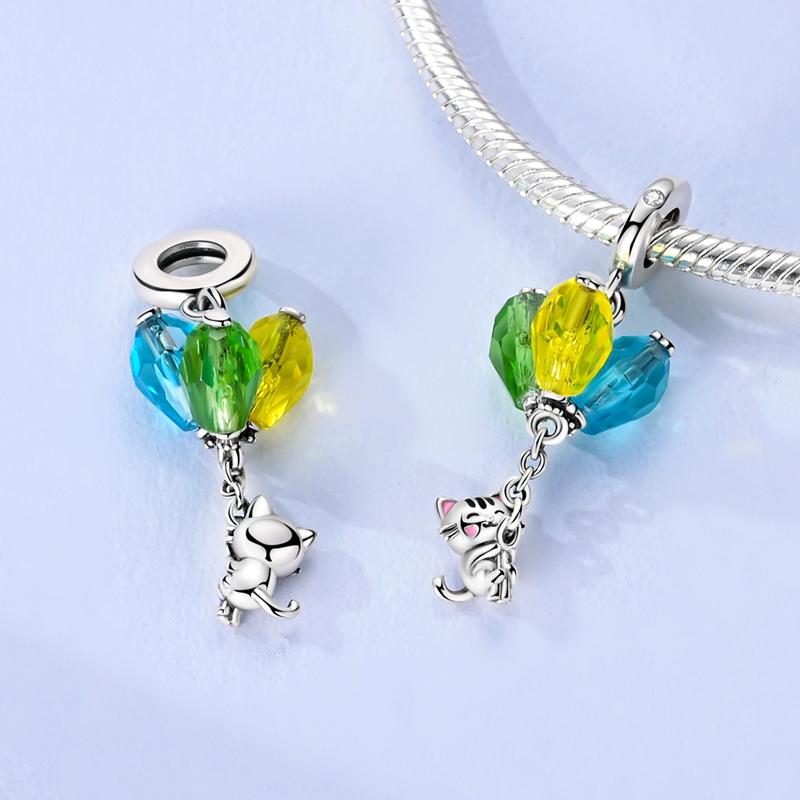 Подходит для оригинальных браслетов, медные подвески, бусины, DIY, циркон, сова, сердце, синий слон, глаз защиты, ювелирные изделия в подарок на день рождения