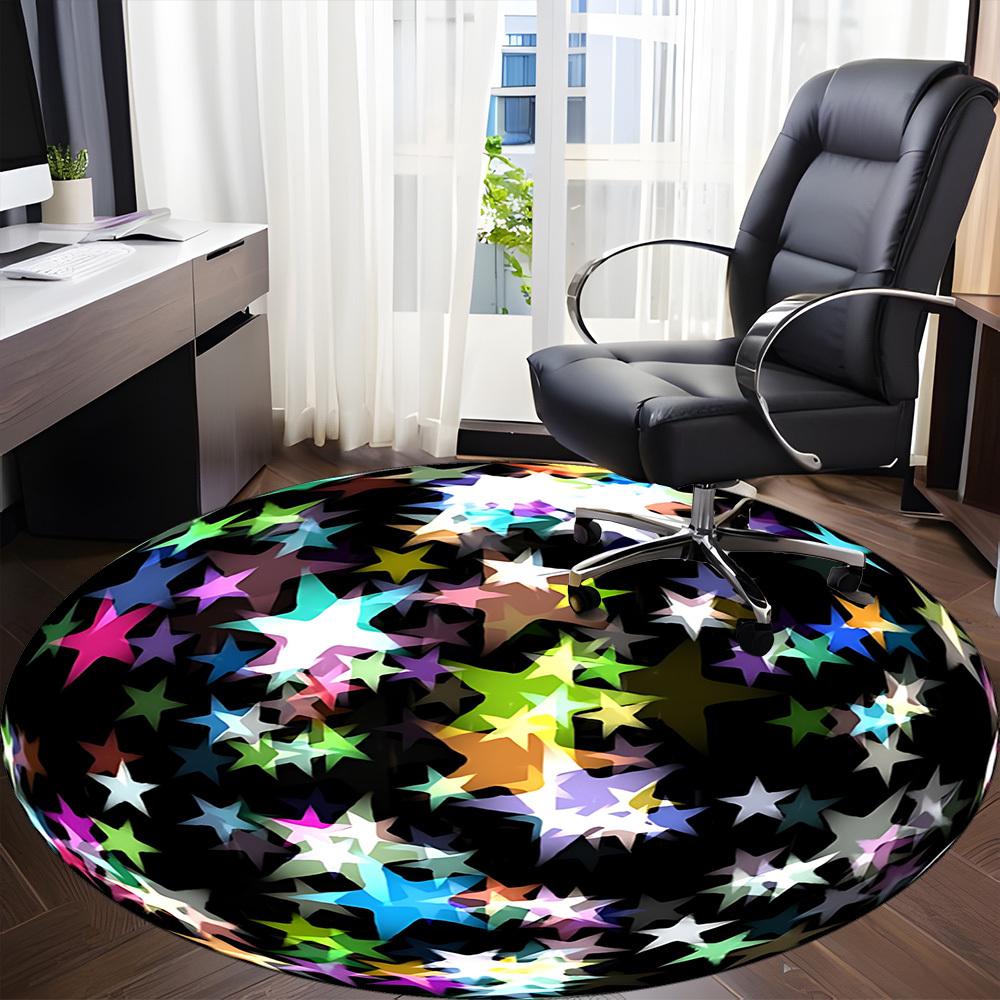 1pc Star Sphere Chair Carpet for Office Machine Washable Rug for Office, Good Gift for Family or Friends yy251225224